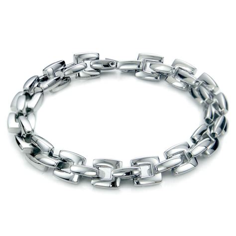 men's stainless steel box link bracelet|stainless steel men's bangle bracelet.